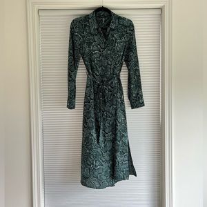 1.STATE Snake Print Long Sleeve Shirtdress In Pine Grove